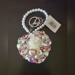 Keepsake Bejeweled Two-Sided Mirror with Pearly Hand Grip